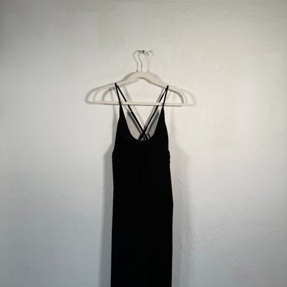 Rubber Ducky Deep Black Criss-Cross Adjustable Spaghetti Strap Maxi Dress Size S